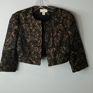 Loft Black & Gold bolero jacket shrug 0p